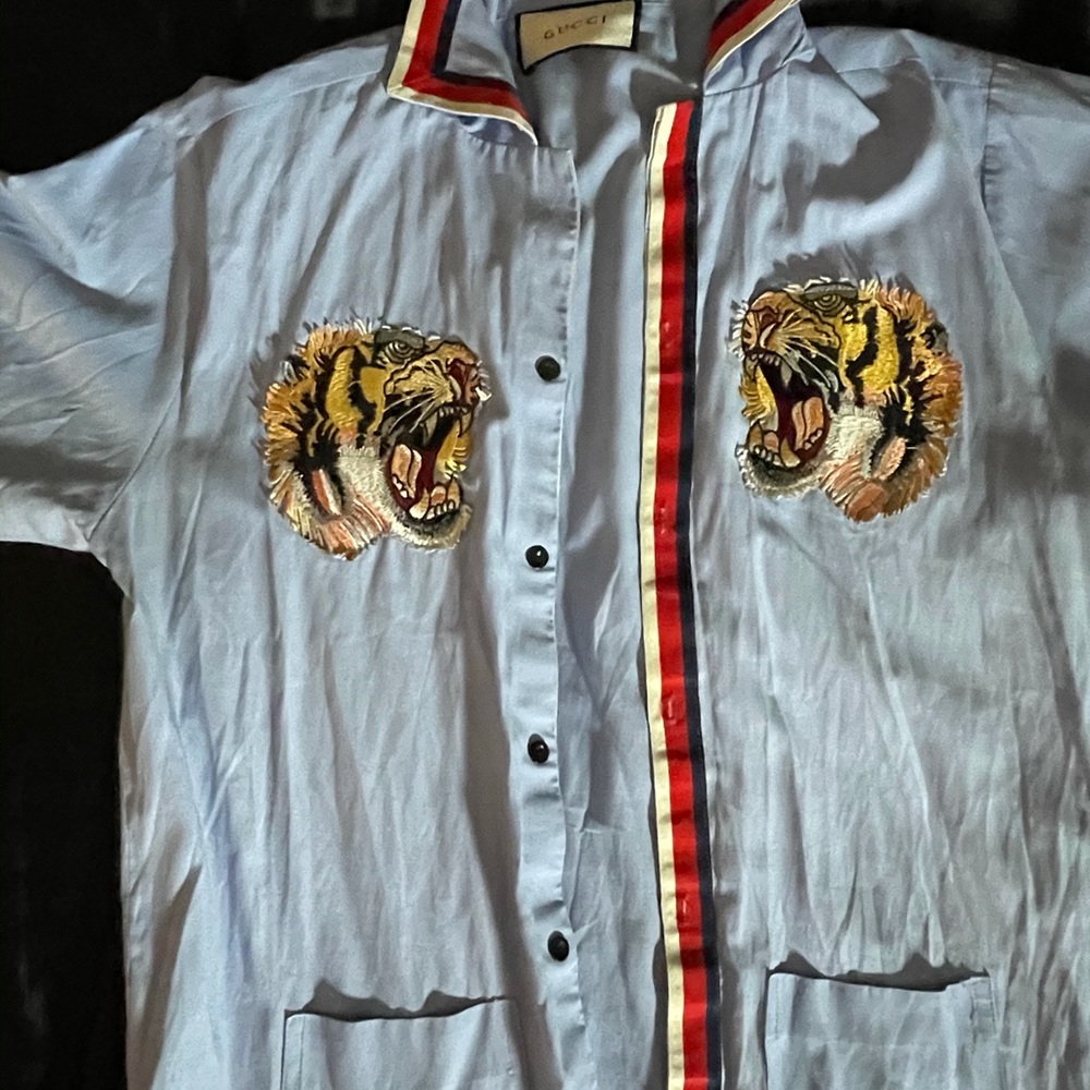 Gucci tiger short sleeve shirt used - Picture 4 of 5
